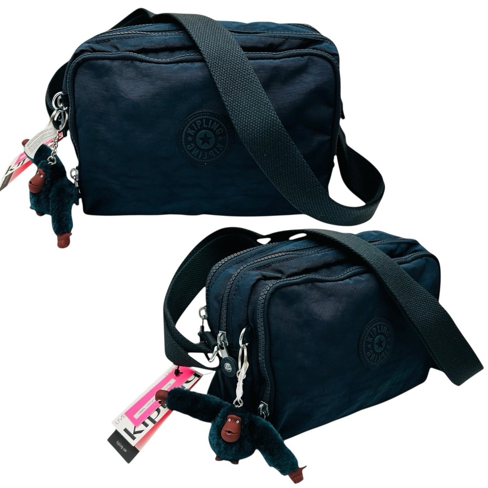 Kipling Silen Crossbody Bag Shoulder Purse True Blue Tonal Water-resistant Nylon